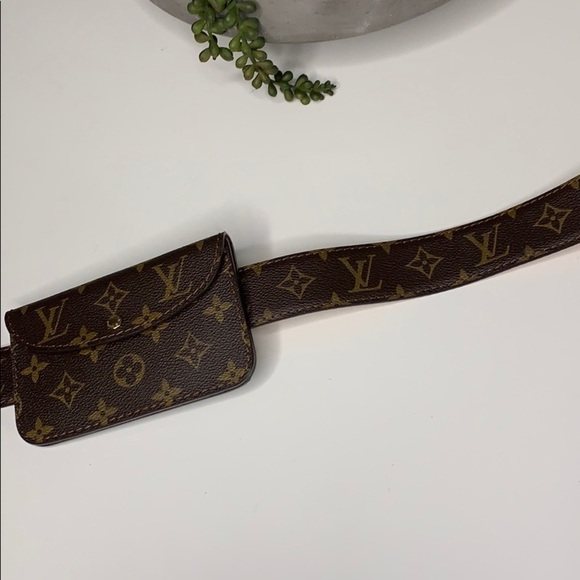 LOUIS VUITTON Ceinture Y2K Pochette Belt Bag Pouch brown monogram women EUC - Picture 4 of 8